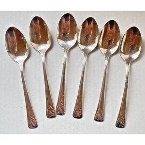 6 Magic Lily Sincerity Silverplate Vintage Teaspoons 1955 Intl Silver 6"